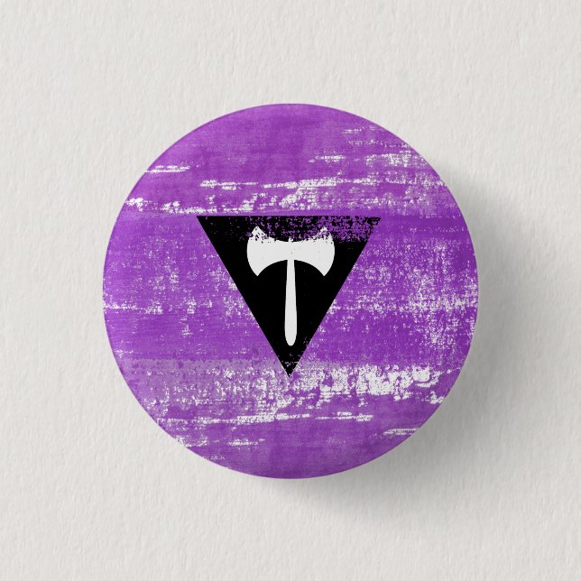 Lesbian Pride Paint (Labrys) Button (Front)