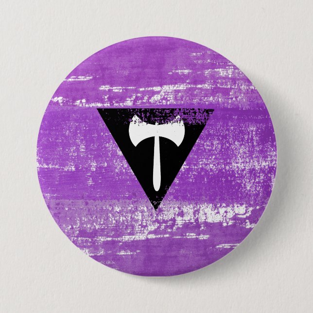 Lesbian Pride Paint (Labrys) Button (Front)
