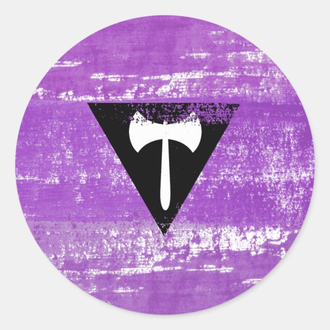 Lesbian Pride Paint (Labrys) Classic Round Sticker (Front)