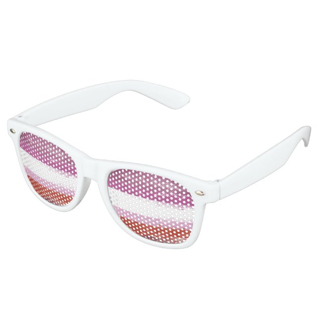 Lesbian Pride Paint Retro Sunglasses (Angled)