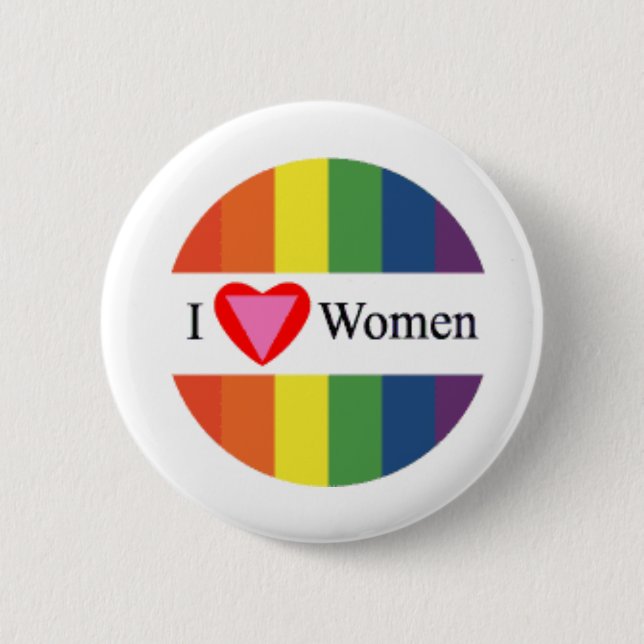 Lesbian pride pinback button (Front)