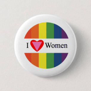 Lesbian pride pinback button