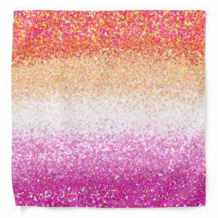 Lesbian Pride Pink Glitter Gradient Sparkle  Bandana