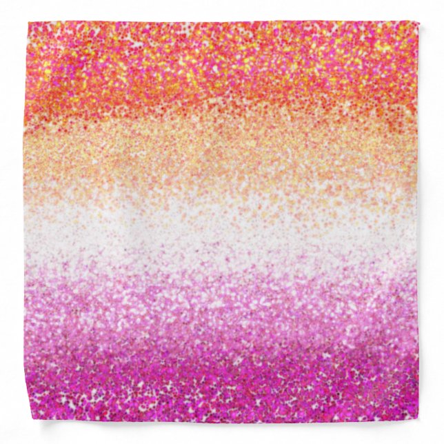 Lesbian Pride Pink Glitter Gradient Sparkle  Bandana (Front)
