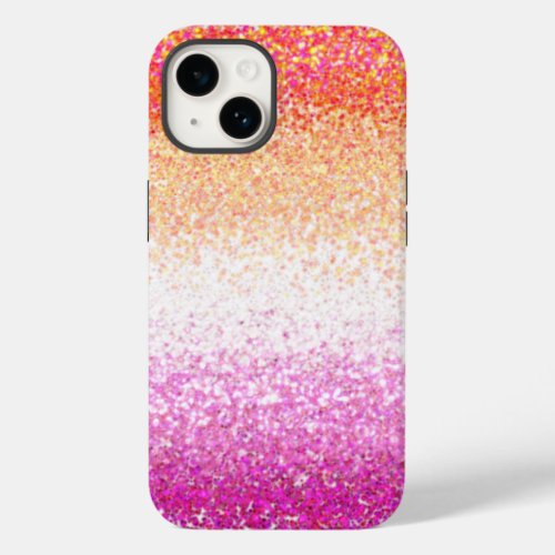 Lesbian Pride Pink Glitter Gradient Sparkle  Case_Mate iPhone 14 Case