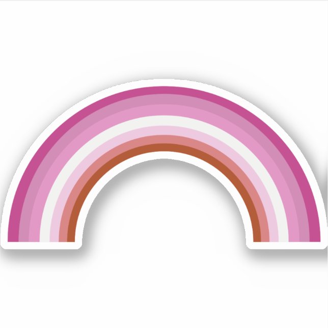 Lesbian Pride Pink Rainbow Flag Sticker (Front)