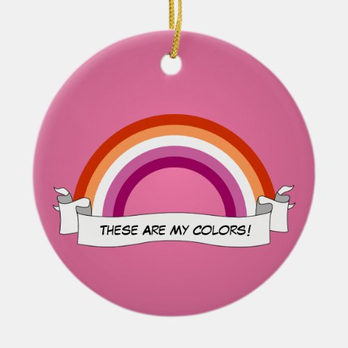 Lesbian pride pride rainbow ceramic ornament