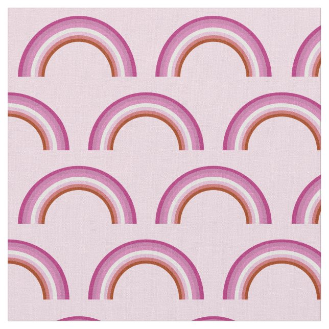 Lesbian Pride Rainbow Flag Pink Fabric (Close Up)