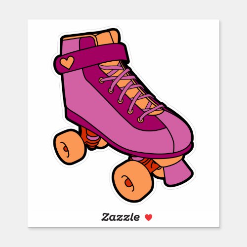  Lesbian Pride Skating Pink Orange 80s Rollerskate Sticker