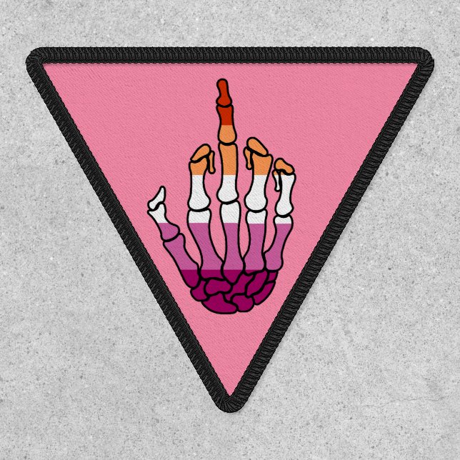 Lesbian Pride Skeleton Hand Patch (Front)