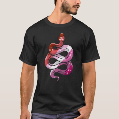 Lesbian Pride Stuff Snake Flag Colors LGBT Reptile T_Shirt