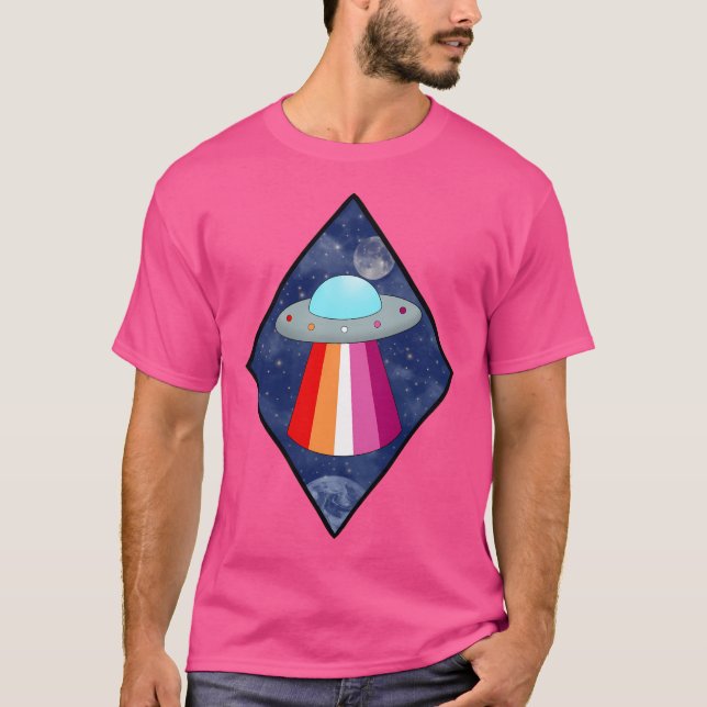 Lesbian Pride Ufo T-Shirt (Front)