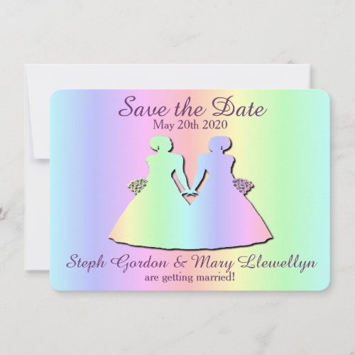 Lesbian Pride Wedding Save the Date Card