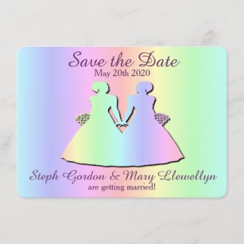 Lesbian Pride Wedding Save The Date Card by AGayMarriage at Zazzle