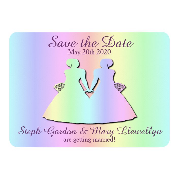 Lesbian Pride Wedding Save The Date Card