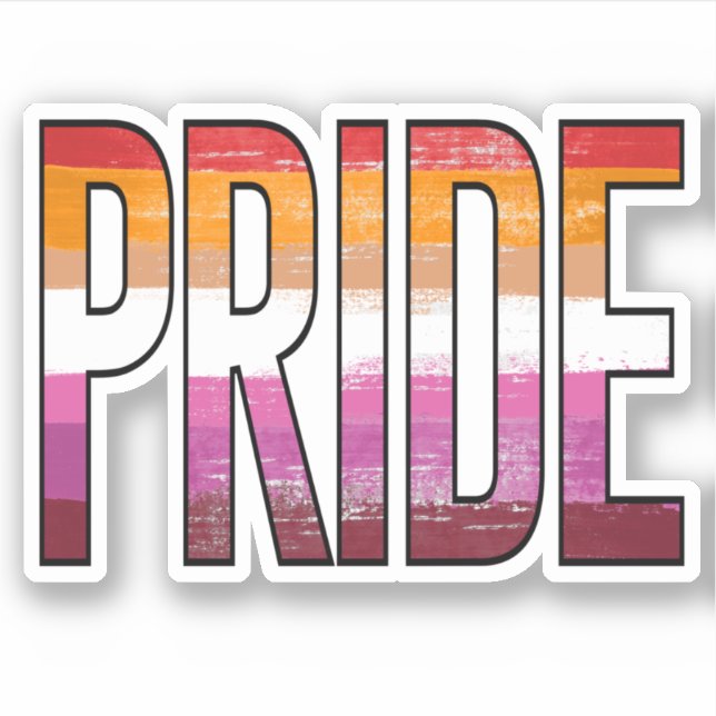 Lesbian Pride Word Sticker (Front)