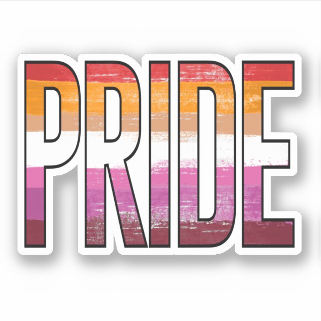 Lesbian Pride Word Sticker (Front)