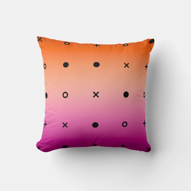 Lesbian Pride Xs and Os Throw Pillow (Front)