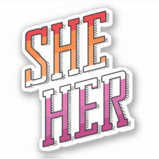 Lesbian Pronouns She Her Sticker