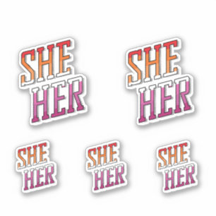 Lesbian Pronouns She Her Sticker