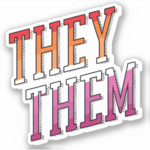 Lesbian Pronouns They Them Sticker
