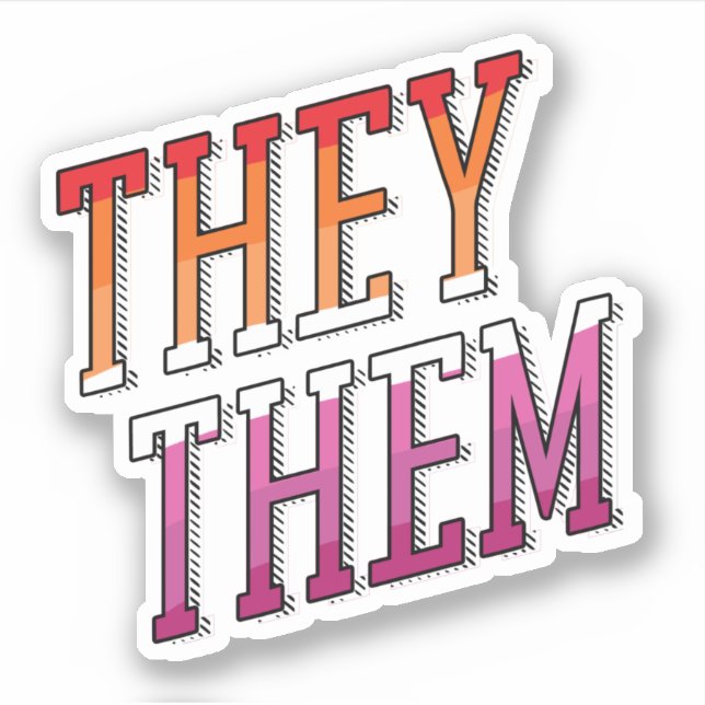 Lesbian Pronouns They Them Sticker (Front)