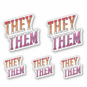 Lesbian Pronouns They Them Sticker