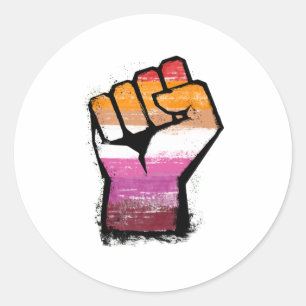 Lesbian Protest Fist Classic Round Sticker