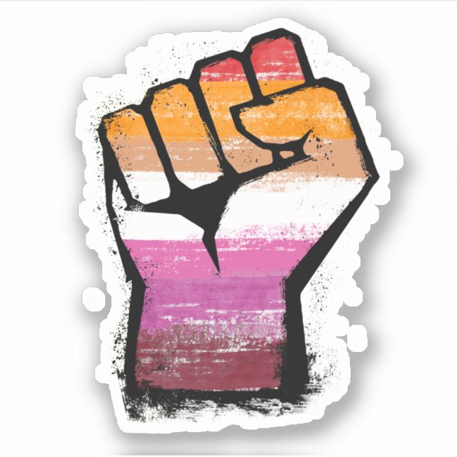 Lesbian Protest Fist Sticker (Front)