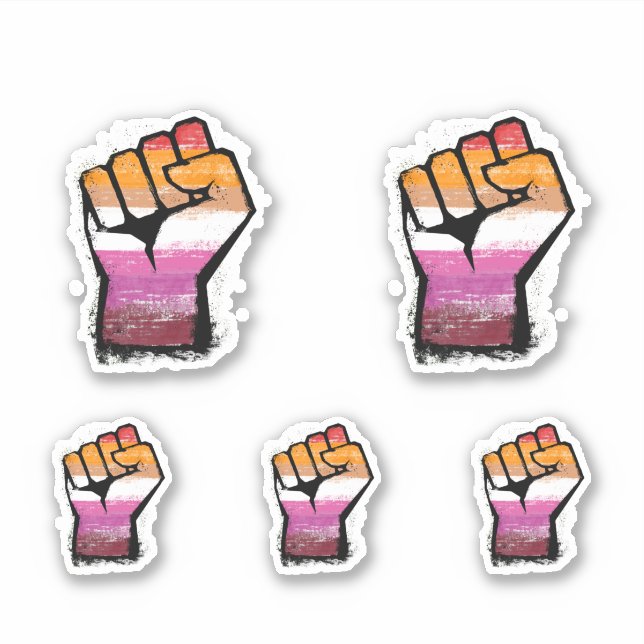 Lesbian Protest Fist Sticker (Front)