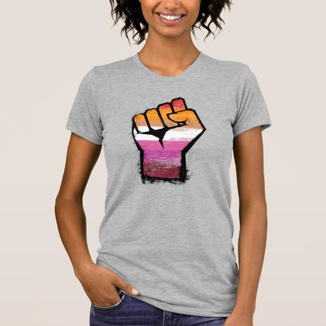 Lesbian Protest Fist T-Shirt (Front)