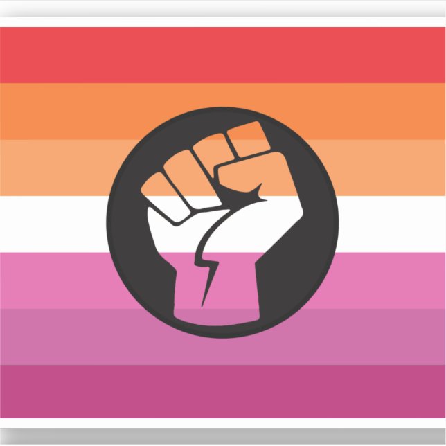 Lesbian Protest Flag Sticker (Front)