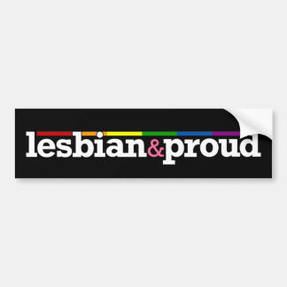 Lesbian&proud Black Bumper Sticker
