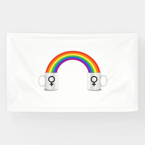 Lesbian Rainbow Coffee Date Banner