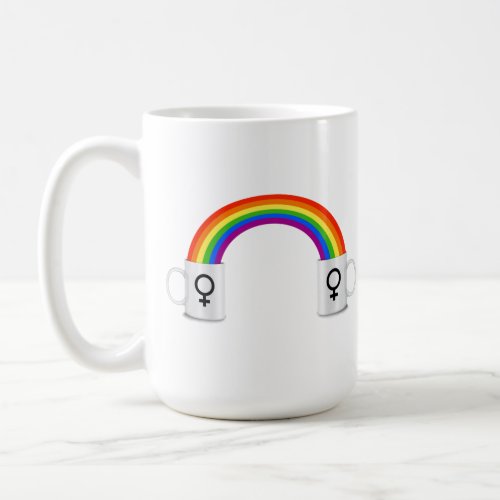 Lesbian Rainbow Coffee Date Coffee Mug