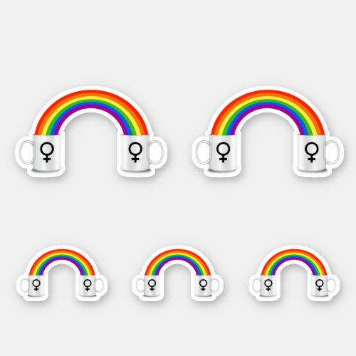 Lesbian Rainbow Coffee Date Sticker