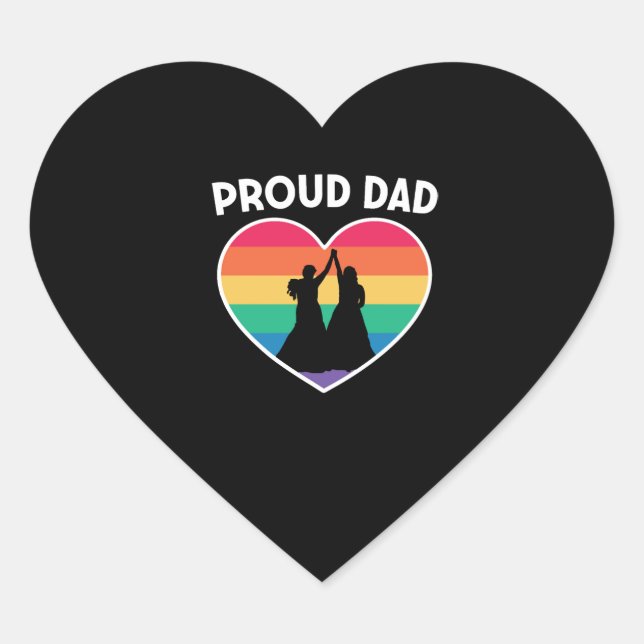 Lesbian Rainbow Heart pride Gay Couple Wedding Sticker (Front)