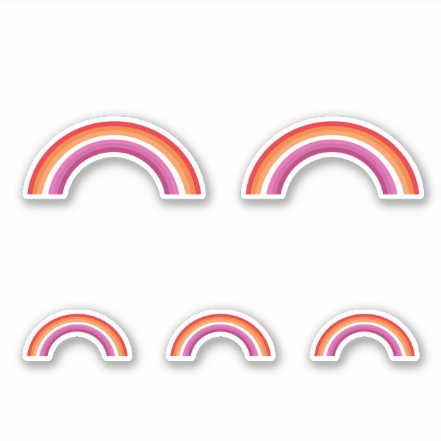 Lesbian Rainbow Sunset Sticker (Front)