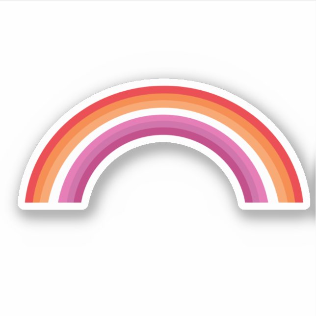 Lesbian Rainbow Sunset Sticker (Front)