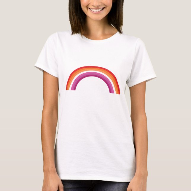 Lesbian Rainbow Sunset T-Shirt (Front)