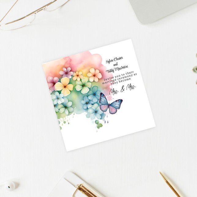 Lesbian Rainbow Wedding  Invitation (Creator Uploaded)