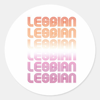 Lesbian Retro Pattern Design Classic Round Sticker