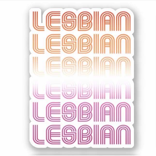 Lesbian Retro Pattern Design Sticker (Front)