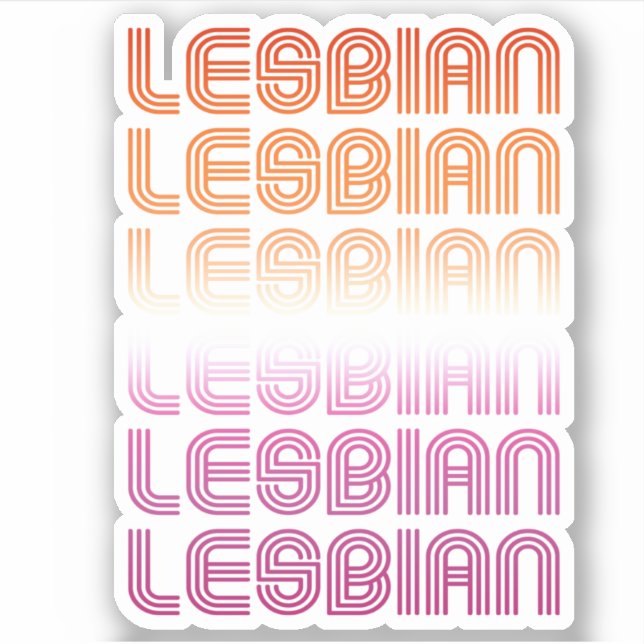 Lesbian Retro Pattern Design Sticker (Front)