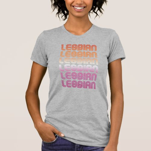 Lesbian Retro Pattern Design T_Shirt