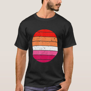 Lesbian Retro Sunset  Gay And Lesbian Pride Lgbt G T-Shirt