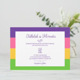 Lesbian Sapphic Flag Wedding Invitation
