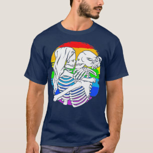 Lesbian skeleton couple - Lesbian pride for Hallow T-Shirt
