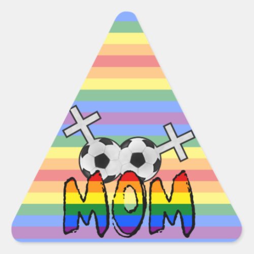 Lesbian Soccer Mom w rainbow Triangle Sticker