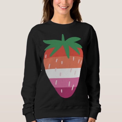 Lesbian Strawberry LGBTQ Pink Pride Flag Cottageco Sweatshirt